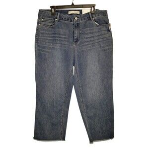 Cato Est 1946 Denim Blue Straight Crop Curvy J/M NWT Capsule Wardrobe Size 16